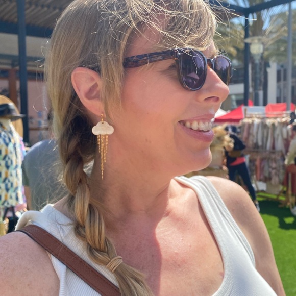 Handmade artisan rain cloud earrings NEW - Picture 3 of 3